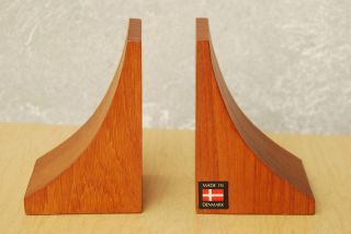 Danish Modern Bookends Solid Teak Sculpted Vintage Mid Century 1970 I Like Mikes photo