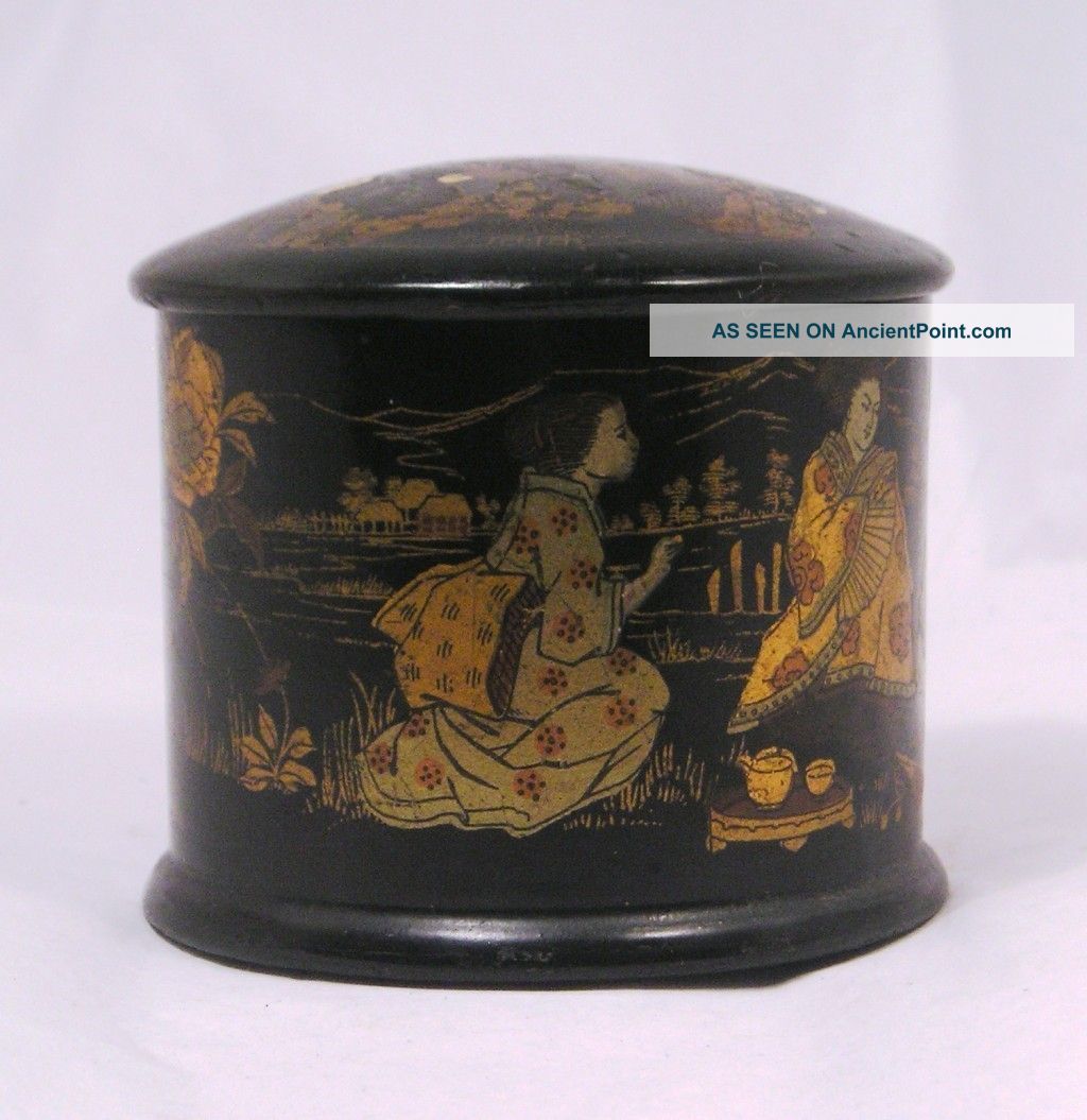 Wonderful Antique Chinese Lacquer Ware Box Q28 Mid-Century Modernism photo