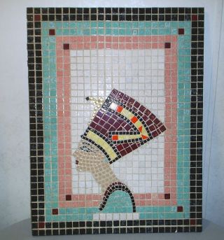 Nefertiti Vintage Mid Century Mosaic Tile Art Egyptian photo