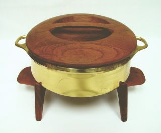 Dansk Jens Quistgaard Chafing Dish Teak Lid & Stand Rare photo