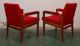Pair Uphosltered Arm Chairs Mcm Mid Century Lounge Eames Knoll Risom Best Mid-Century Modernism photo 3