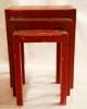 Mid Century Chinoiserie Red Nesting Tables 1900-1950 photo 1