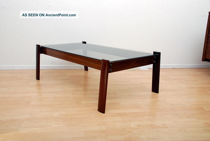 Percival Lafer Jacaranda Rosewood Coffee Table With Glass Mid Century Brazil Mid-Century Modernism photo