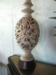 Vintage Mid Century Pottery Lamp With Mod Flowers - Hollywood Regency Lamps photo 10