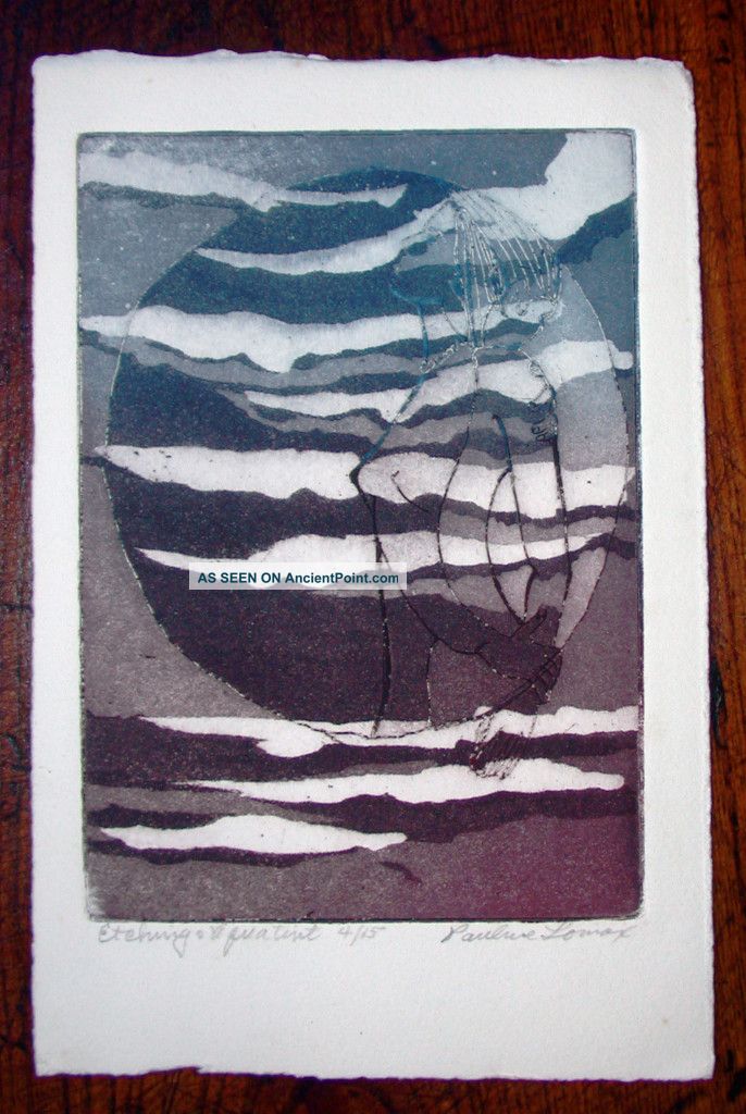 Pauline Lomax Etching/aquatint,  Pencil Signed Numbered Mid-Century Modernism photo
