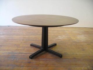 Mid Century Modern Edward Wormley Dunbar Round Dining Table W/ 2 Leafs photo