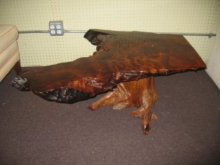 Mid Century Modern Redwood Coffee Table photo