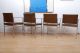 Ward Bennett Set Of Four Arm Chairs,  Aluminum Leather Mid Century Designer Mid-Century Modernism photo 1