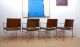 Ward Bennett Set Of Four Arm Chairs,  Aluminum Leather Mid Century Designer Mid-Century Modernism photo 2