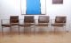 Ward Bennett Set Of Four Arm Chairs,  Aluminum Leather Mid Century Designer Mid-Century Modernism photo 6