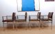 Ward Bennett Set Of Four Arm Chairs,  Aluminum Leather Mid Century Designer Mid-Century Modernism photo 7