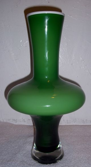 Rare Vintage Handblown Murano Art Glass Mid Century Sommerso Large Heavy Vase photo