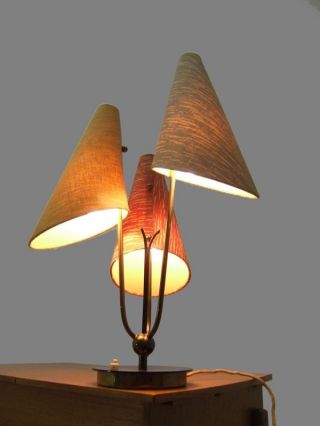 Stunning 50s Midcentury Table Lamp Rockabilly Tütenlampe photo