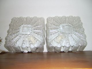 1960´s Pair Square Wall / Ceiling Lamp Flushmount 63 photo