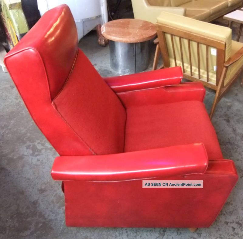 Vintage Mid Century Red Vinyl Stratolounger 4435 Mid-Century Modernism photo