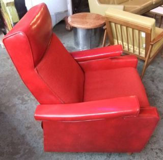 Vintage Mid Century Red Vinyl Stratolounger 4435 photo