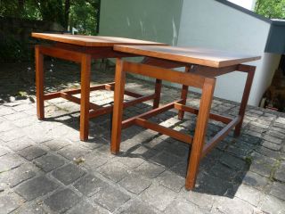 1960s Pair Jens Risom Floating Top Side Tables Eames Era Danish Modern photo