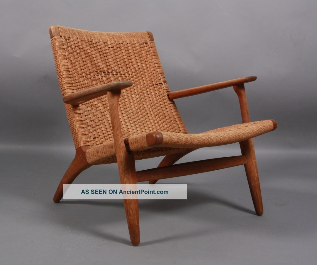 Early Hans Wegner Signed Label Ch25 Lounge Chair Danish Modern Mcm Post-1950 photo