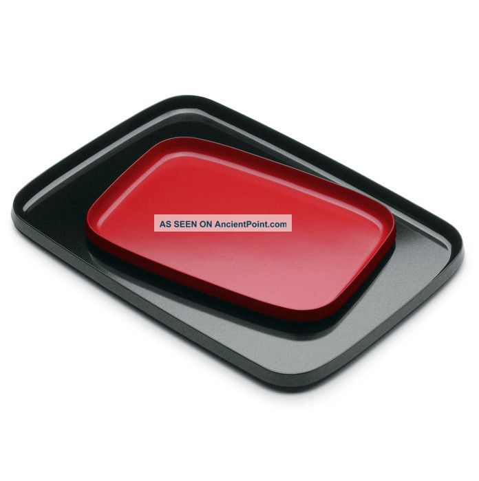 Modern Classic Black Melamine Serving Tray Large Mid-Century Modernism photo