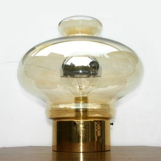 Big 70s Brass Bubble Glass Space Age Sputnik Table Lamp Mid Century Eames Era photo