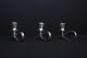 Set Of Three Silverplated Candle Holders Mexico Silver Silversmith Era Unmarked Mid-Century Modernism photo 4