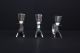 Set Of Three Silverplated Candle Holders Mexico Silver Silversmith Era Unmarked Mid-Century Modernism photo 5