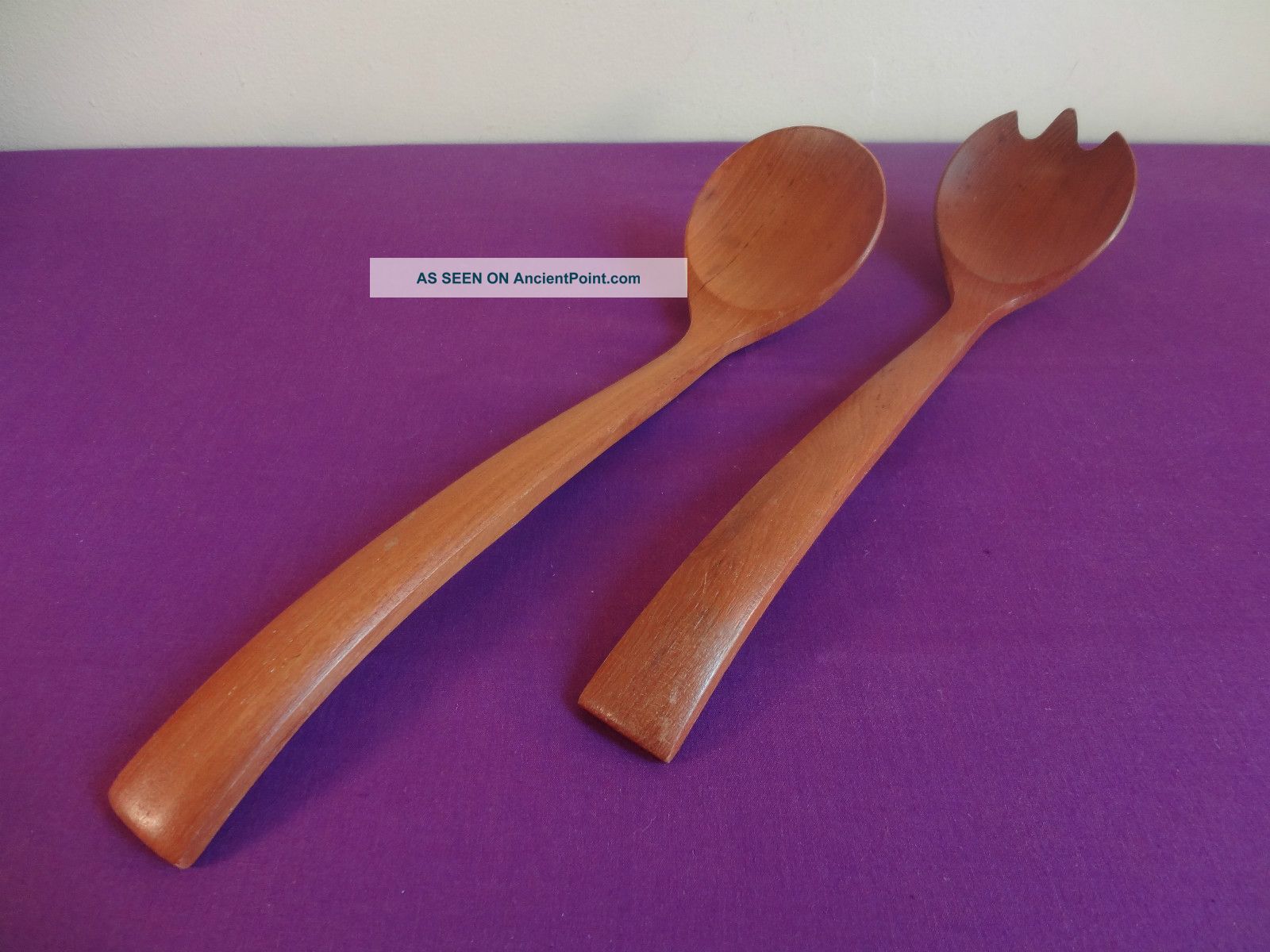 50s Sweden Karl Holmberg Mid Century Danish Modern Akta Teak Götene Salad Tongs Mid-Century Modernism photo