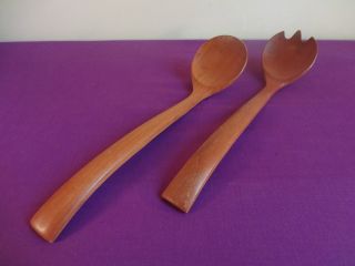 50s Sweden Karl Holmberg Mid Century Danish Modern Akta Teak Götene Salad Tongs photo
