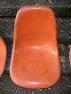 Set Of 4 Eames Herman Miller Side Shell Fiberglass Chair Seats Tangerine 1960s Mid-Century Modernism photo 9