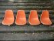 Set Of 4 Eames Herman Miller Side Shell Fiberglass Chair Seats Tangerine 1960s Mid-Century Modernism photo 1