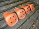 Set Of 4 Eames Herman Miller Side Shell Fiberglass Chair Seats Tangerine 1960s Mid-Century Modernism photo 4
