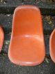 Set Of 4 Eames Herman Miller Side Shell Fiberglass Chair Seats Tangerine 1960s Mid-Century Modernism photo 8