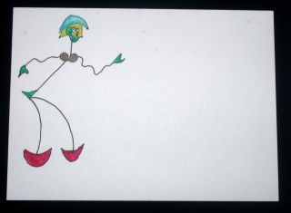 3 Tiny Surrealist Drawings Of Human Figures By Alvo 1970s,  2 photo