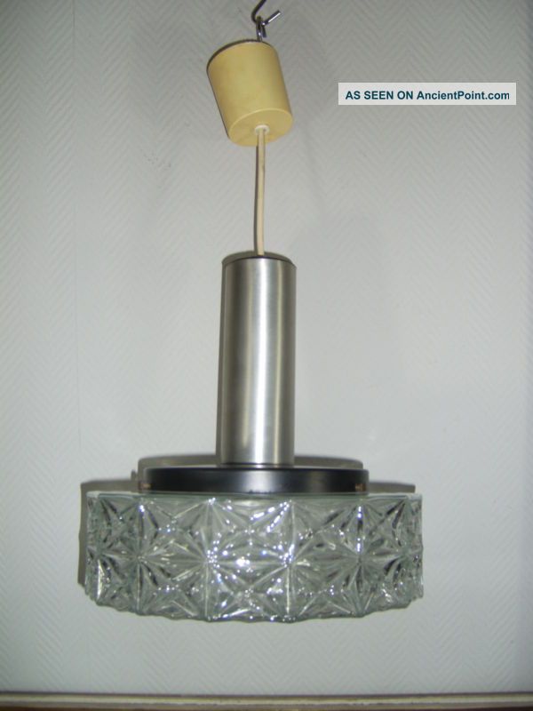 German 1970´s Glass Pendant Ceiling Lamp Space Age Mid-Century Modernism photo