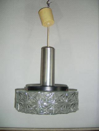 German 1970´s Glass Pendant Ceiling Lamp Space Age photo
