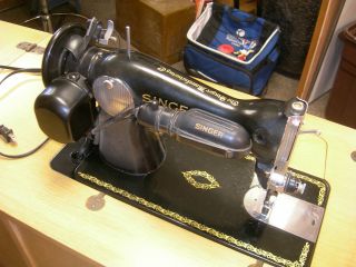 Singer Sewing Mach 15 - 91 Industrial Cabinet&stool Accessories Tested Vg photo