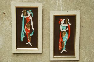 Turner Grecian Women Wall Hangings Aqua Brown Orange Gold Vintage I Like Mikes photo