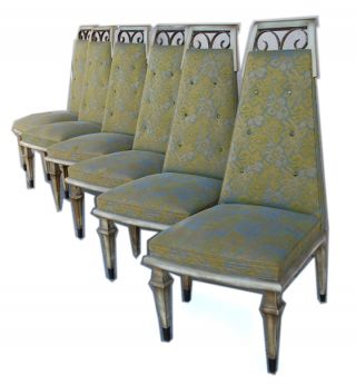Arturo Pani Set Of Eight Chairs Mahogany Iron Hollywood Regency Era photo