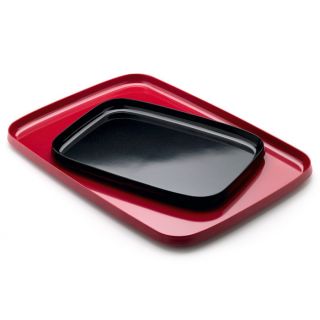 Modern Classic Red Melamine Serving Tray Large photo