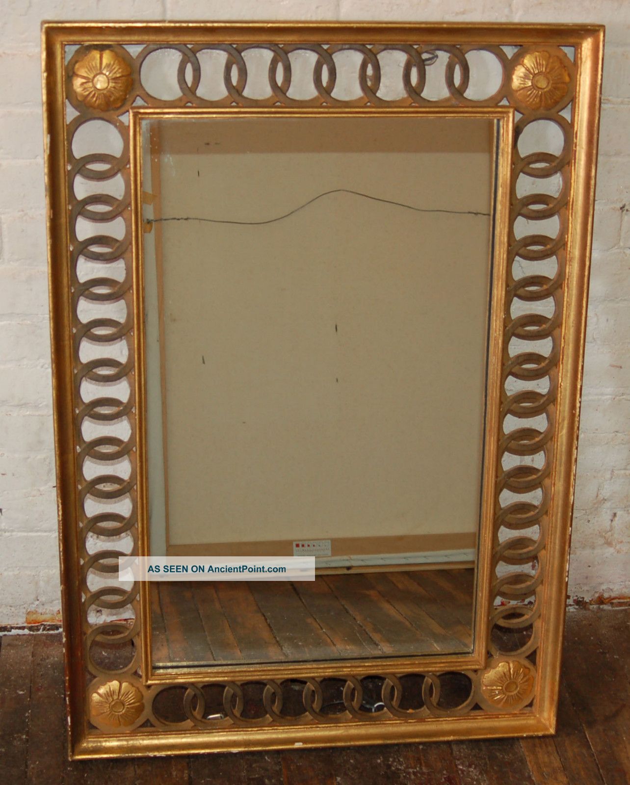Labarge Mirror Gold Gilt Wood Interlocking Circles Mid Century Retro Eames Knoll Mid-Century Modernism photo