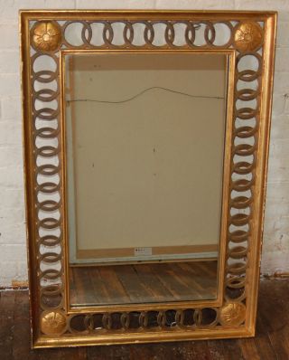 Labarge Mirror Gold Gilt Wood Interlocking Circles Mid Century Retro Eames Knoll photo