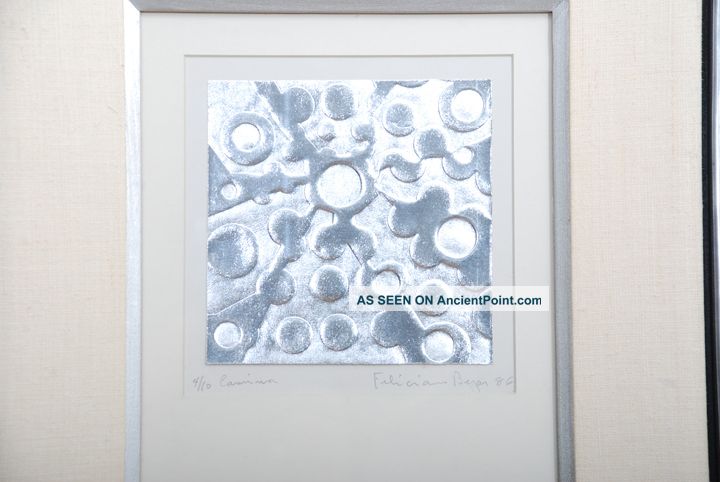 Feliciano Bejar Embossed Silver In Paper,  Art Signed 86 