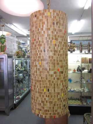 Excellent Custom Monumental Murano Glass Tiled Ceiling Fixture C1960s photo