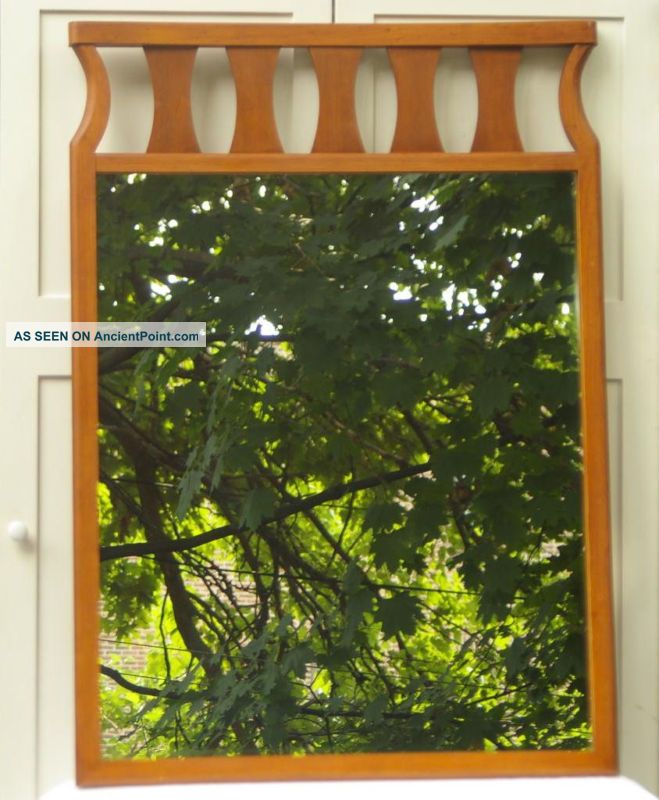 Large Mirror With Sculpted Slat Frame Mid-Century Modernism photo