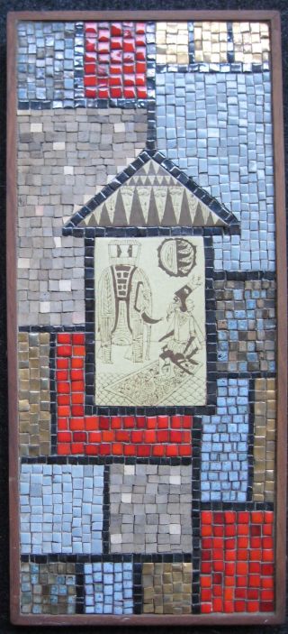 David Holleman Mid Century Mosaic Composition Wall Plaque photo