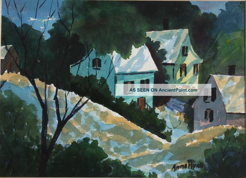 Rockport Estate Art: Anna Ryan; W/c; Rockport Village Mid-Century Modernism photo