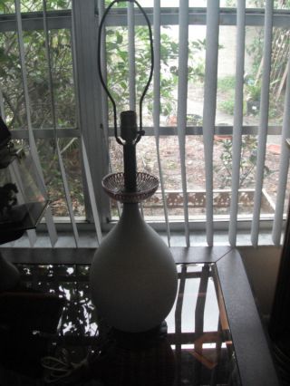 Mid - Century Modern Italian Satin Glass Lamp photo