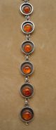 Fine Handcrafted European Sterling Silver & Natural Amber Bracelet Mid-Century Modernism photo 1