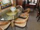 Bambo0 Table With Glass Top & 8 Iron & Bamboo Chairs Mid-Century Modernism photo 1
