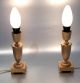 A Pair Of Sciolari Gilt Table Lamps Silk Shades Hollywood Regency Style 1950s Mid-Century Modernism photo 3